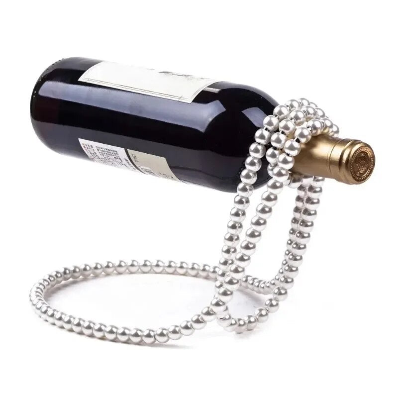 creative wine rack pearl necklace luxury wine bottle rack hanging