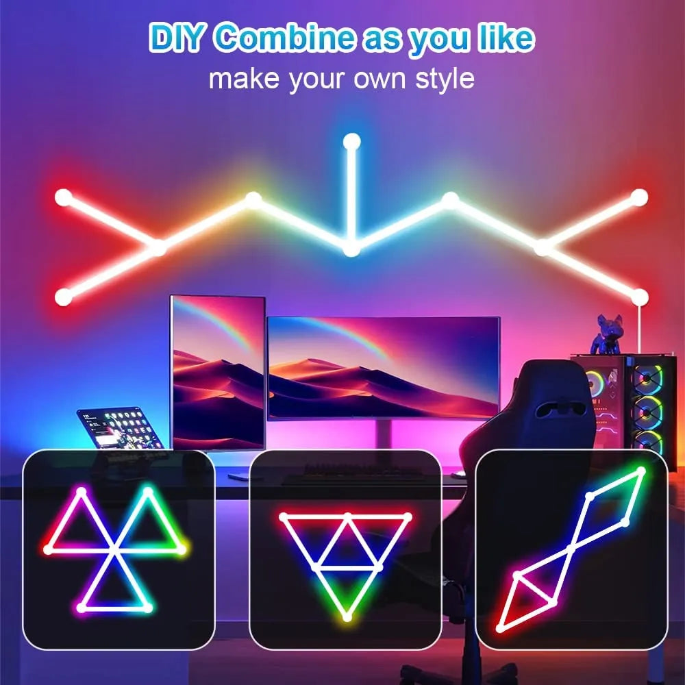 smart wall lamp rgbic light bar tv backlight bedroom game room decorat