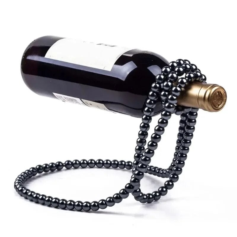 creative wine rack pearl necklace luxury wine bottle rack hanging